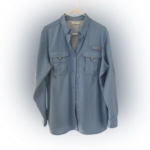 Columbia Blue Button Down Shirt for Women*XL*
